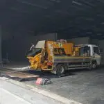 Schwing Bulldog SP500 static truck mounted line pump at work
